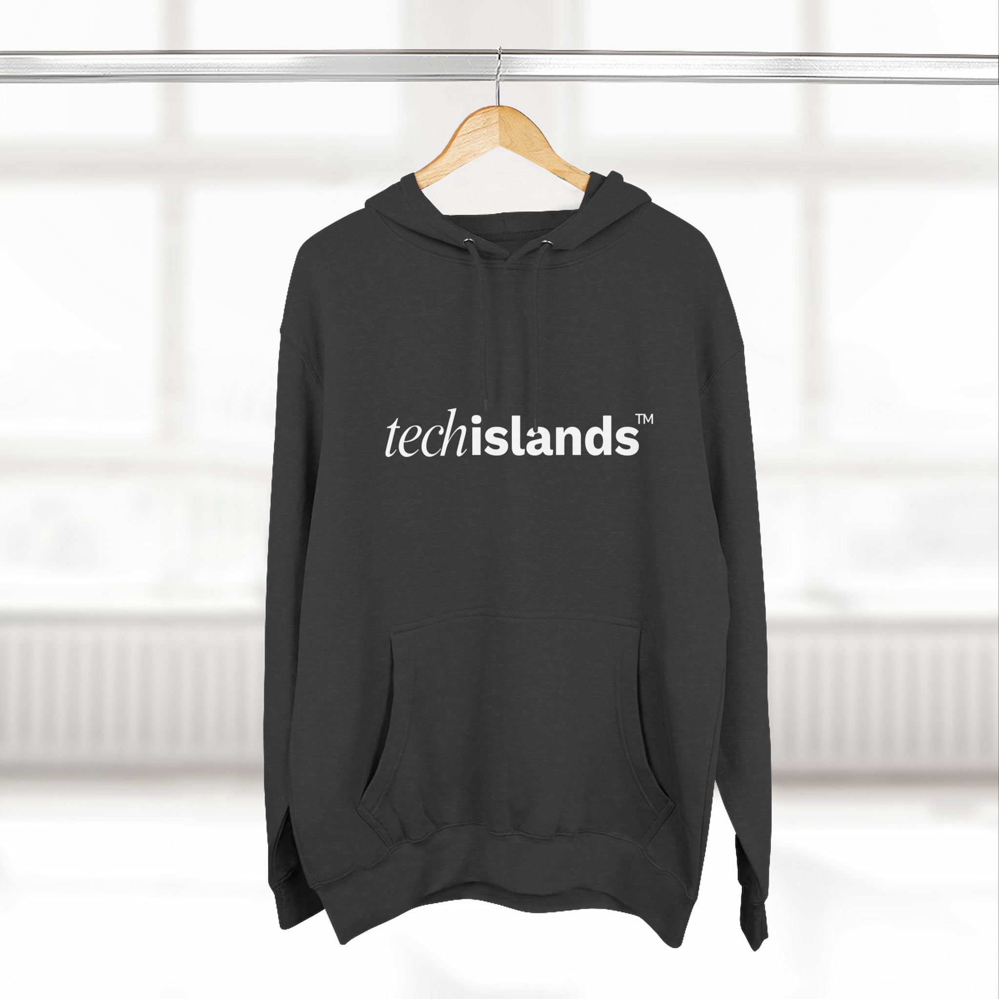 Tech Islands Logo - Fleece Hoodie - white print